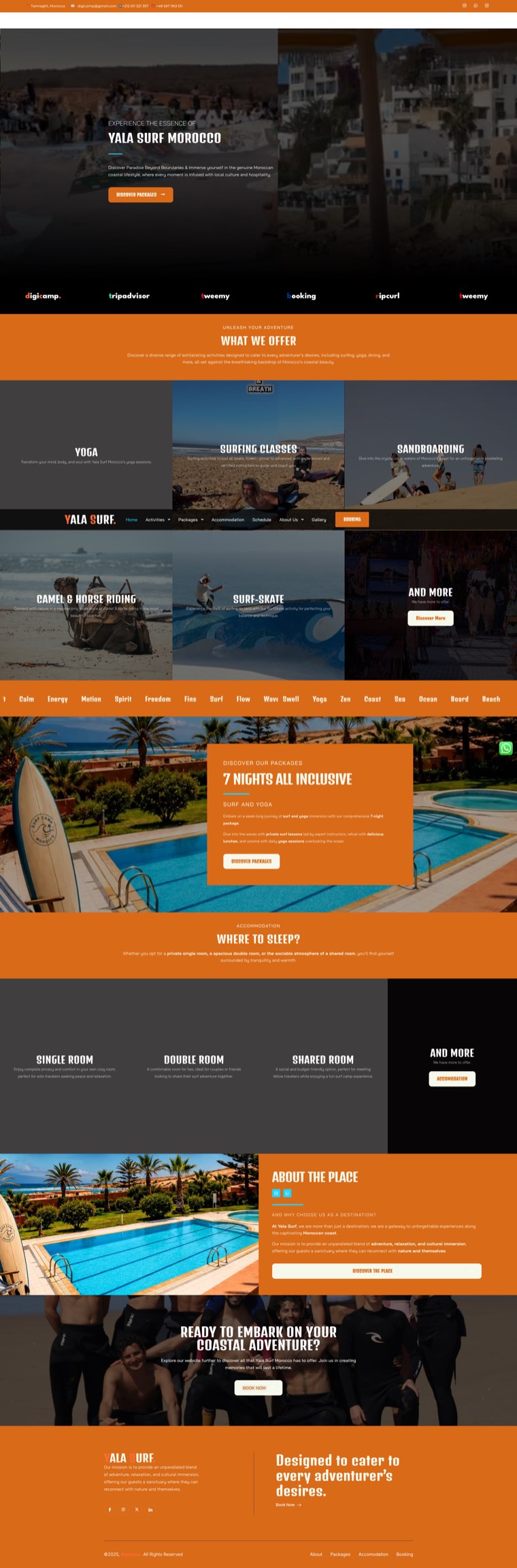 Digicamp — page d'accueil surf camp