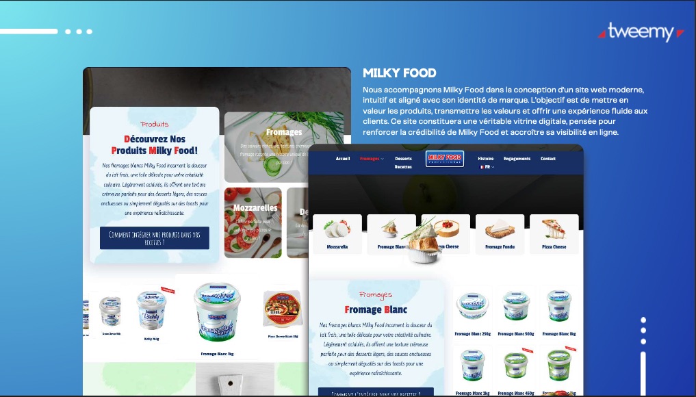 Milky Food — site web par Tweemy